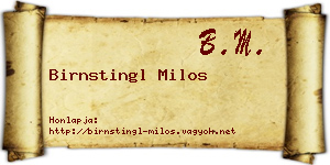 Birnstingl Milos névjegykártya